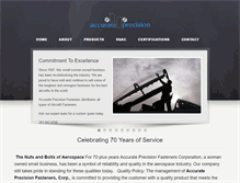 Tablet Screenshot of accurateprecisionfasteners.com